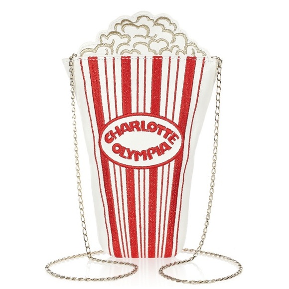 BRAND NEW Charlotte Olympia Movie Night Popcorn Bag w/ Dust Bag & Box NWT